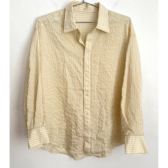 Cream Tops - Sense of Place Sheer Stripe Shirt Cream Beige Long Sleeve‎ Blouse One Size Japan